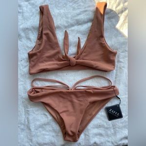 Zaful peach two piece bathing suit
